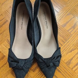 Black fabric Christian Siriano pumps